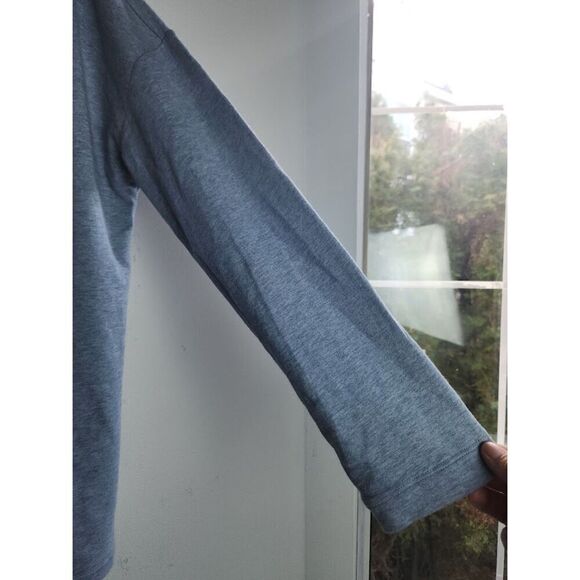 Pure Jill J.Jill Blue/Grey Pima Cotton/Modal Hooded Sweatshirt w/Pockets Medium - Picture 3 of 9